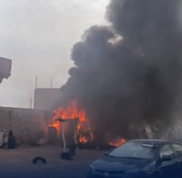 حريق في محل لبيع وإصلاح العجلات في توجنين